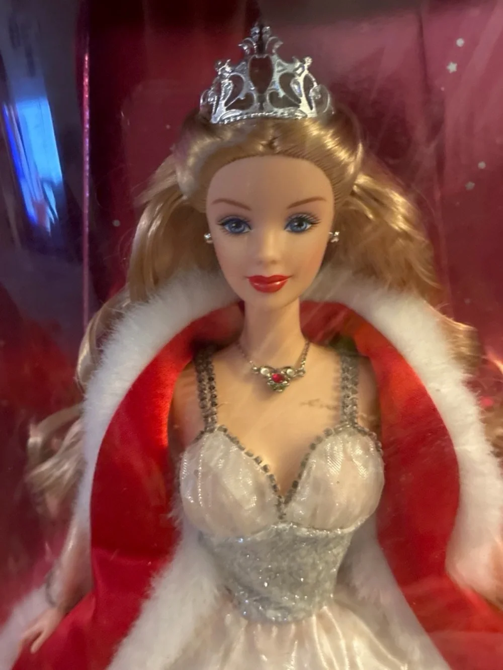 Barbie Holiday Celebration 2001 Doll - White Gown with Red Cape